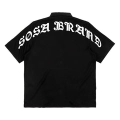 SOSA BRAND BLACK ZIPPED SHORT-SLEEVE SHIRT